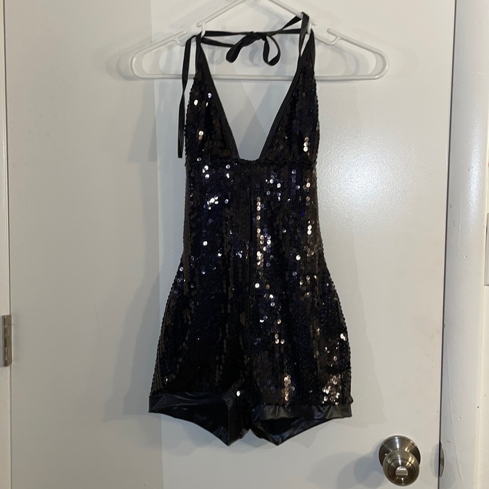 Black sequin romper